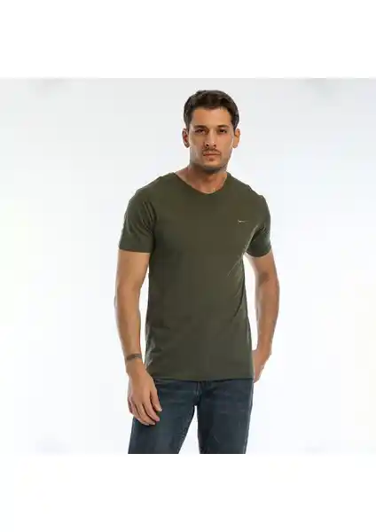 Slazenger SARGON KTN Erkek Tişört Koyu Yeşil - Şıklık ve Konfor Bir Arada