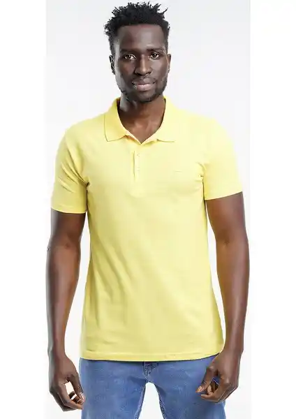 Slazenger SOHO Erkek Sarı Tişört Spor ve Günlük Kullanım İçin Uygun