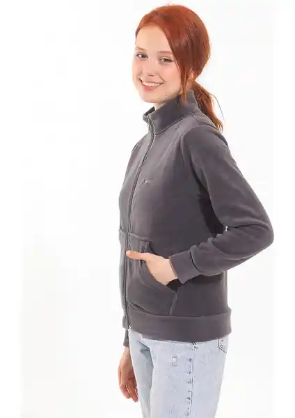 Slazenger SOUL I Kadın Polar Koyu Gri: Şıklık ve Konfor Sunan Çok Yönlü Polar Ürün