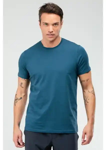Speedlife Indigo Regular Pamuklu Erkek Tişörtü Yüksek Kalite ve Rahatlık Sunar