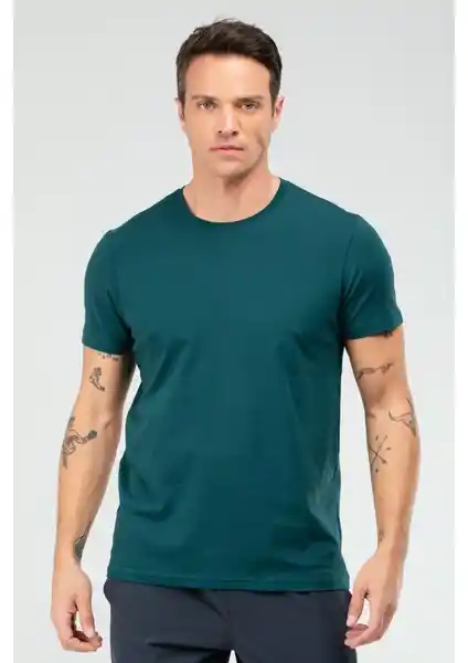 Speedlife Petrol Regular Pamuklu Erkek Tişörtü Şık ve Konforlu Yazlık Giyim Seçeneği