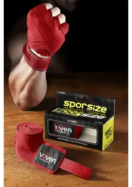 Sporsize Voven Boxing Muay Thai Bandajı: Dayanıklı ve Çok Yönlü Spor Koruma Ürünü