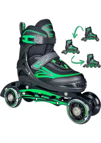 Sportaj Siyah Inline Paten: Ayarlanabilir Özellikler ve LED Işıklandırmalı Tasarım