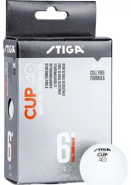 Stiga Cup 6'lı Masa Tenisi Pinpon Topu Beyaz - Dayanıklı ve Performanslı Masa Tenisi Topları