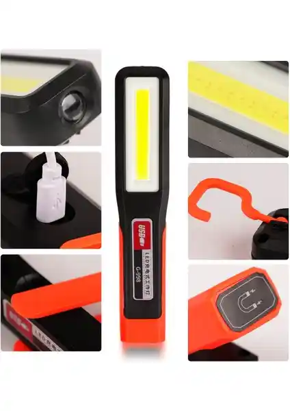 Tarez G-998 Mıknatıslı Tamirci El Feneri: Çok Fonksiyonlu ve Dayanıklı Taşınabilir Işık Kaynağı