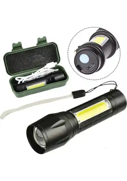 Ultra Güçlü ve Çok Yönlü 2500 Lumens USB Şarjlı El Feneri Kamp ve Doğa Kullanımı İçin