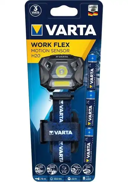 Varta 18648 Work Flex Motion Sensor Kafa Feneri: Dayanıklı, Pratik ve Güçlü Aydınlatma Çözümü