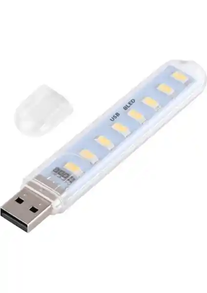 Zauss 8 LED Beyaz USB Taşınabilir Mini LED Lamba ile Pratik ve Çok Yönlü Aydınlatma Çözümü