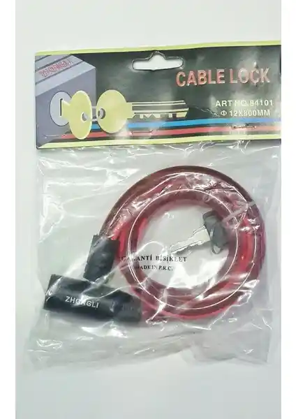 Zhongli Anahtarlı Bisiklet Kilidi Kırmızı: Güçlü ve Estetik Koruma Çözümü