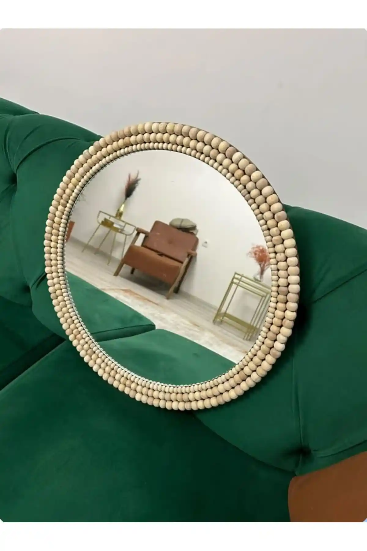 BOHEM Ahşap Boncuklu Ayna ile Modern Ev Dekorasyonuna Şıklık Katın