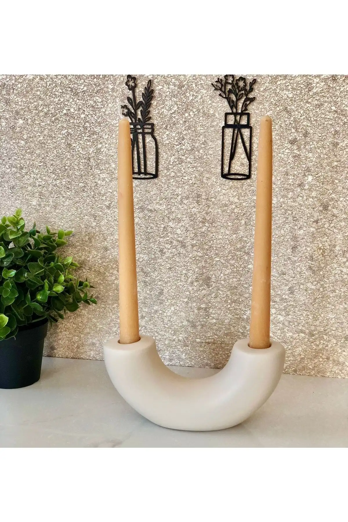 Thiramis Homeconcept Bej Şamdan Mumluk: Şıklık ve Fonksiyonellik Bir Arada