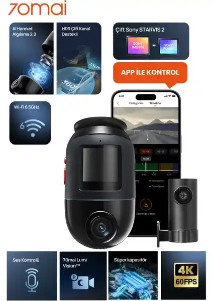 70MAI Dash Cam Omni X800-2 ve Viofo A229 Pro Araç Kamerası Karşılaştırması