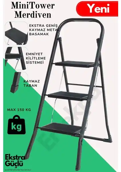 Ertekpa ve Eurostep 3 Basamak Siyah Merdiven Karşılaştırması ve Detaylı Özellikleri