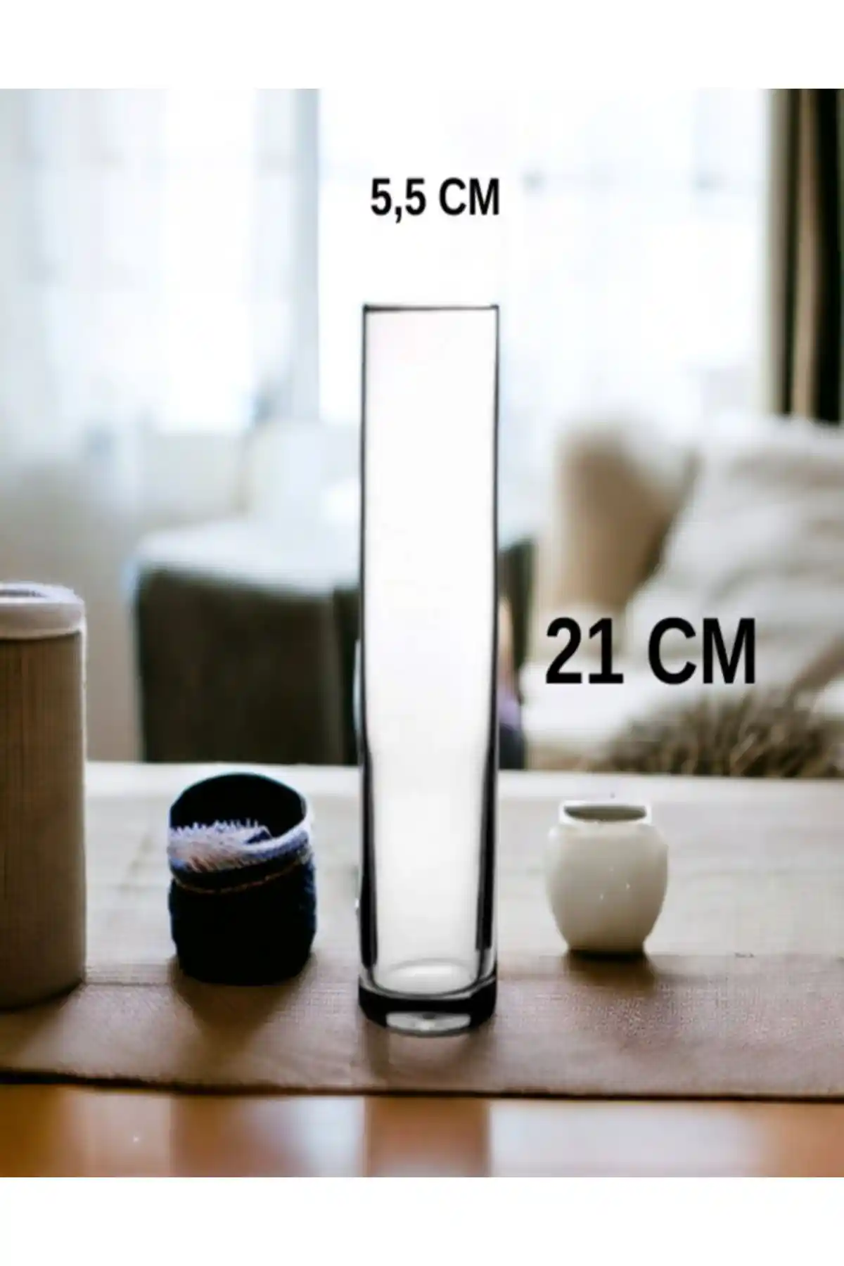 VERKFİ Dekoratif Silindir İnce Uzun Cam Vazo ile Modern Dekorasyona Adım Atın