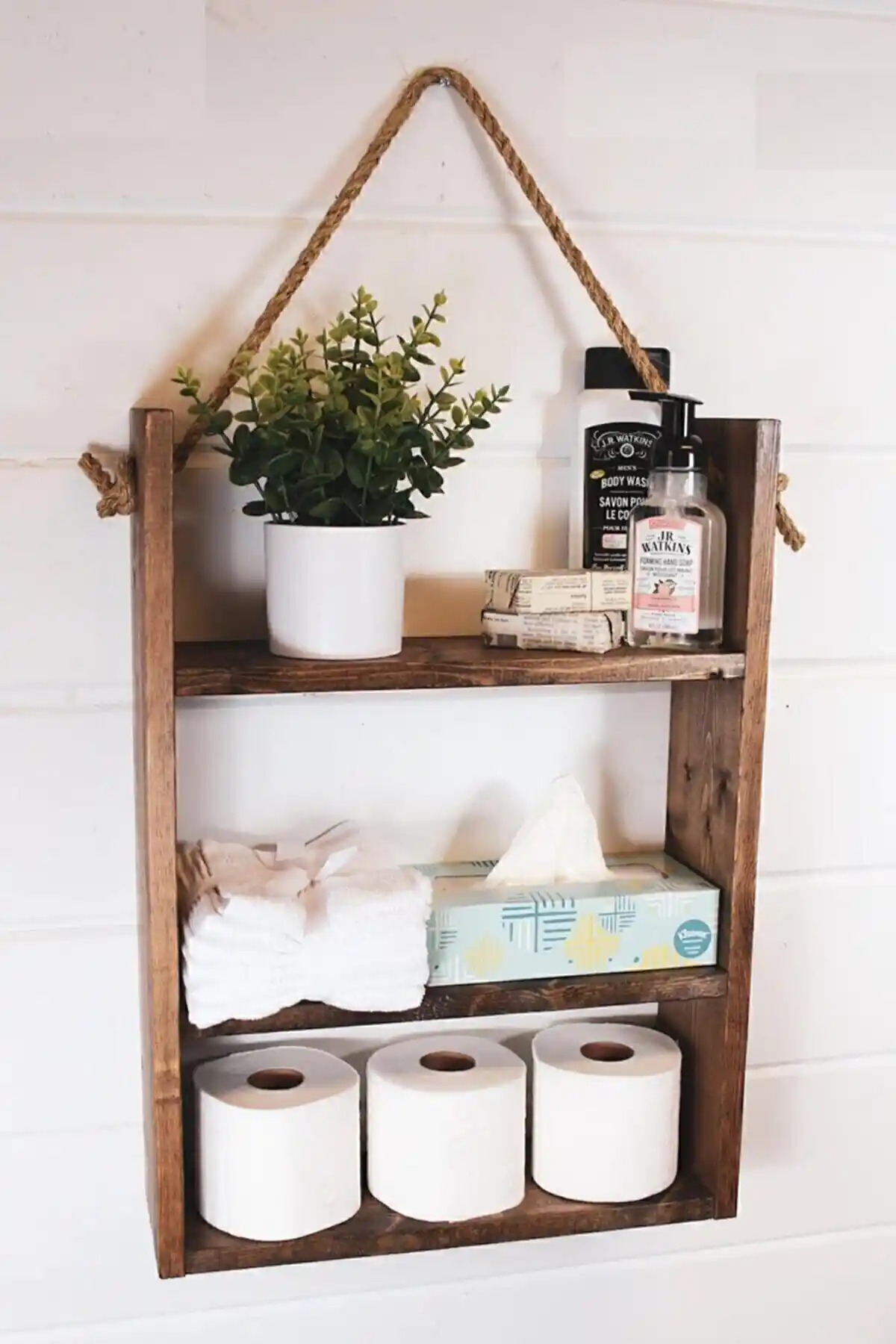 ALFA Dekorasyon Banyo Rafı Modern ve Dayanıklı Ahşap Depolama Çözümü