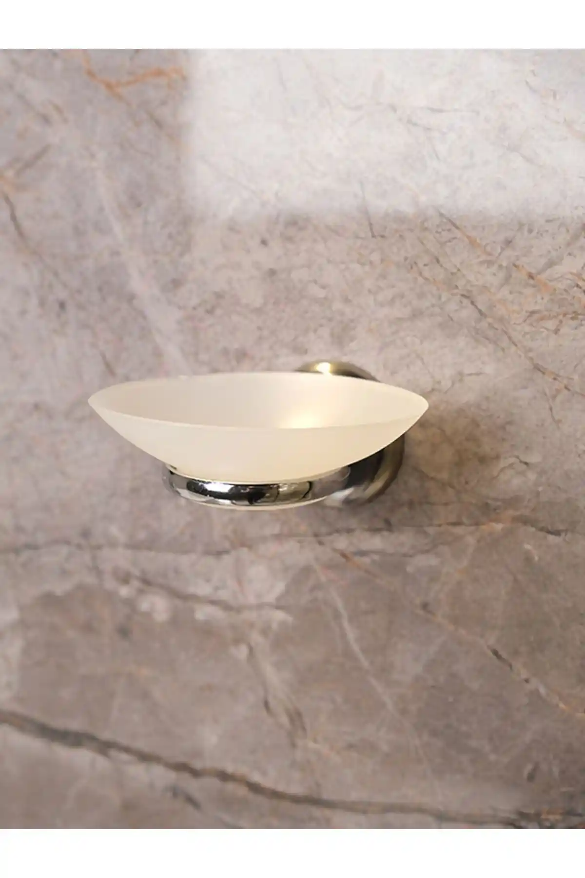 Alper Banyo Krom Sabunluk Yapışkanlı ve Montajlı Modern Banyo Dekorasyonu İçin