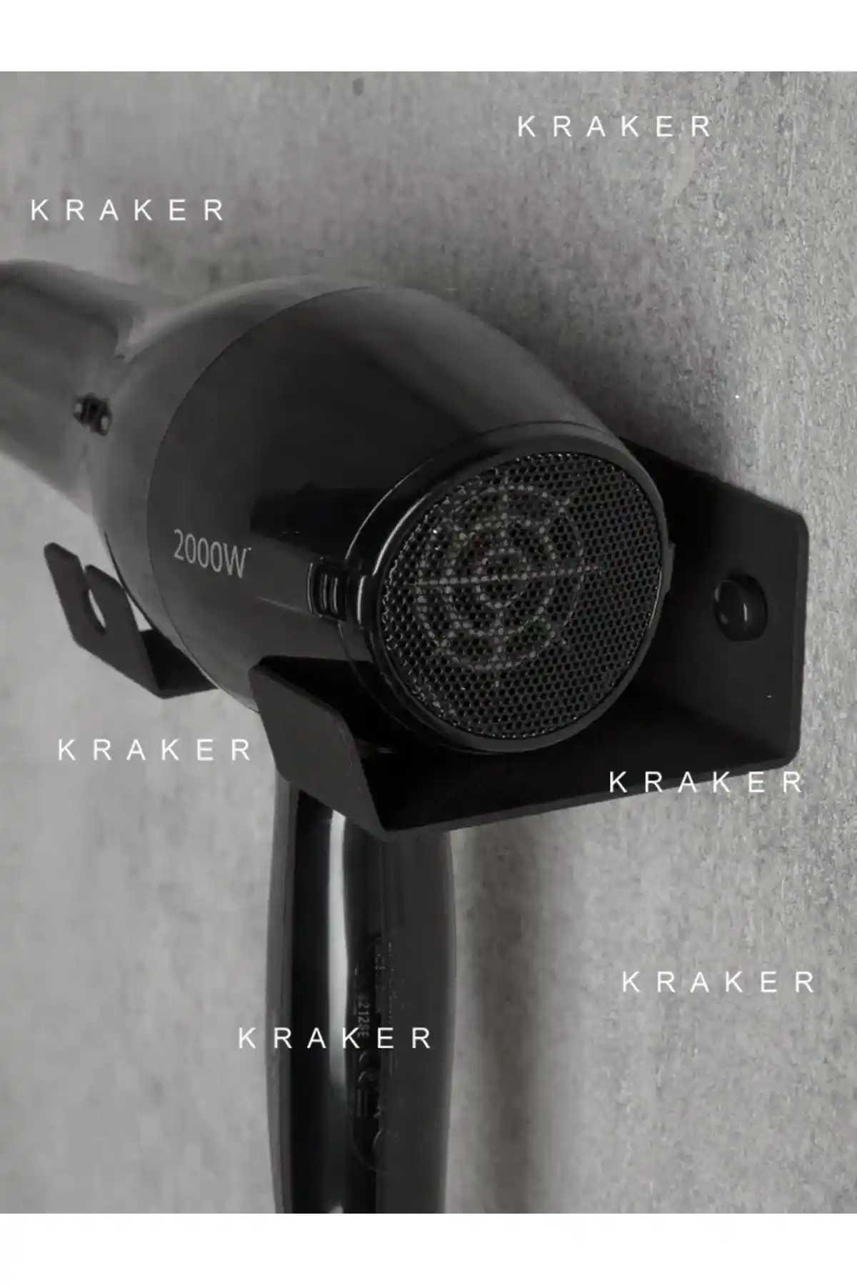 ATAK İKLİMLENDİRME Siyah Metal Saç Kurutma Makinesi Askısı Modern ve Dayanıklı Tasarım