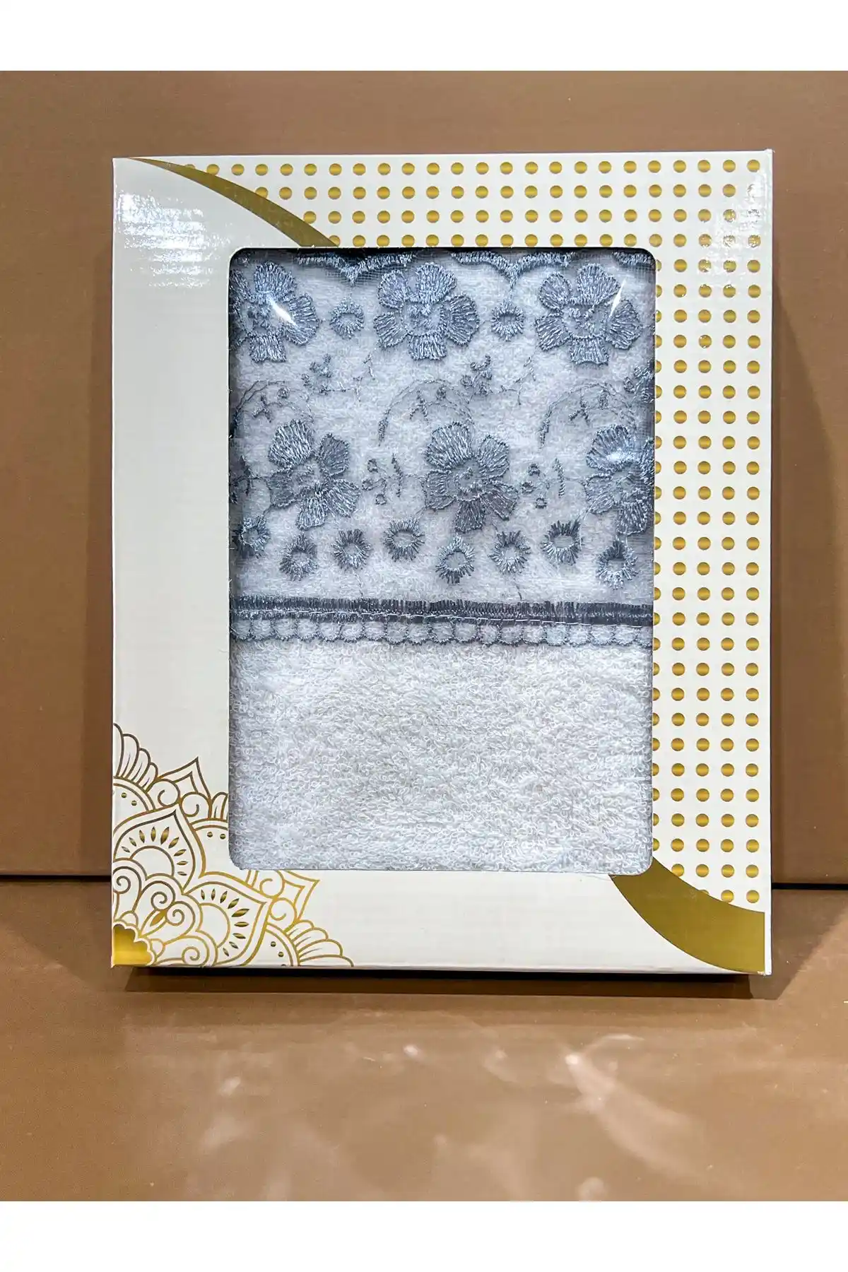 AYHANHOME Güpürlü Çeyizlik Pamuklu Yüz Havlusu 50x90 cm Modern ve Şık Tasarım