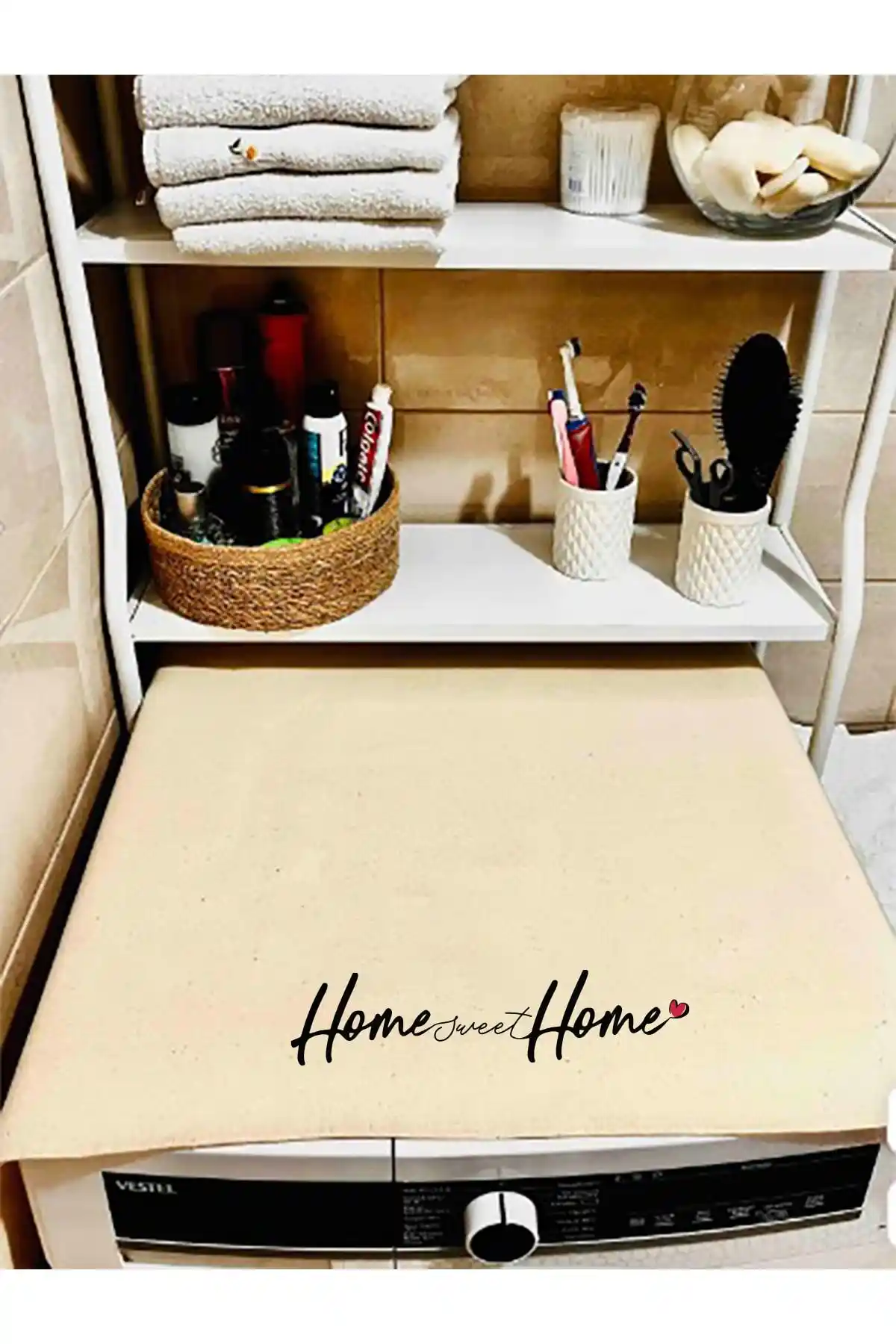 BAGAND Home Sweat Home Baskılı Çamaşır Makine Örtüsü Estetik ve Dayanıklı Koruyucu Ürün