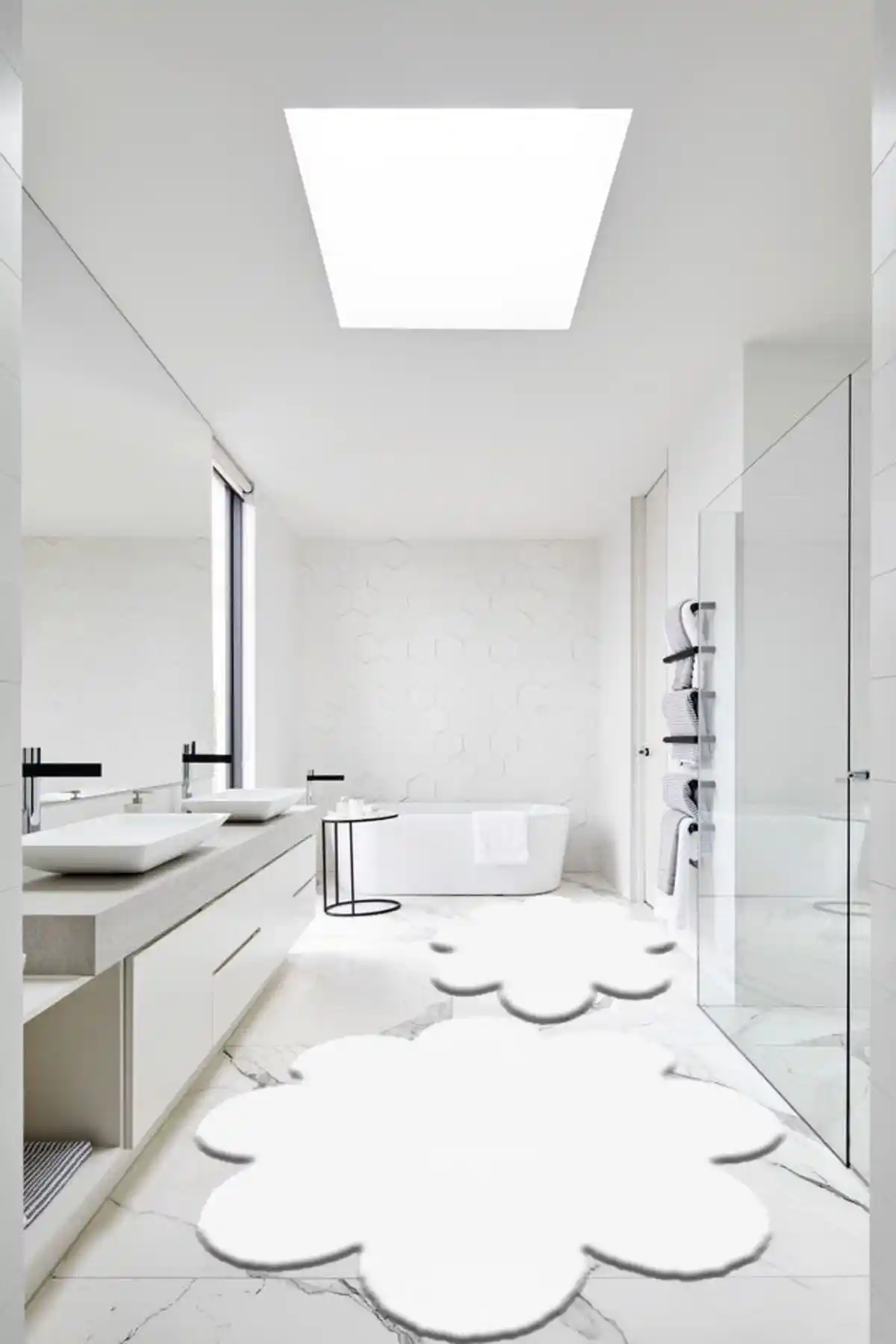 Balat Halı 2'li Beyaz Banyo Halısı: Şık ve Dayanıklı Modern Banyo Dekorasyonu