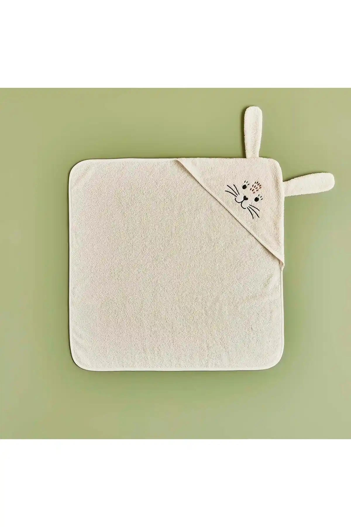 Bella Maison %100 Pamuk Tavşan Kundak Havlu Güvenli ve Yumuşak Bebek Havlusu 75x75 cm