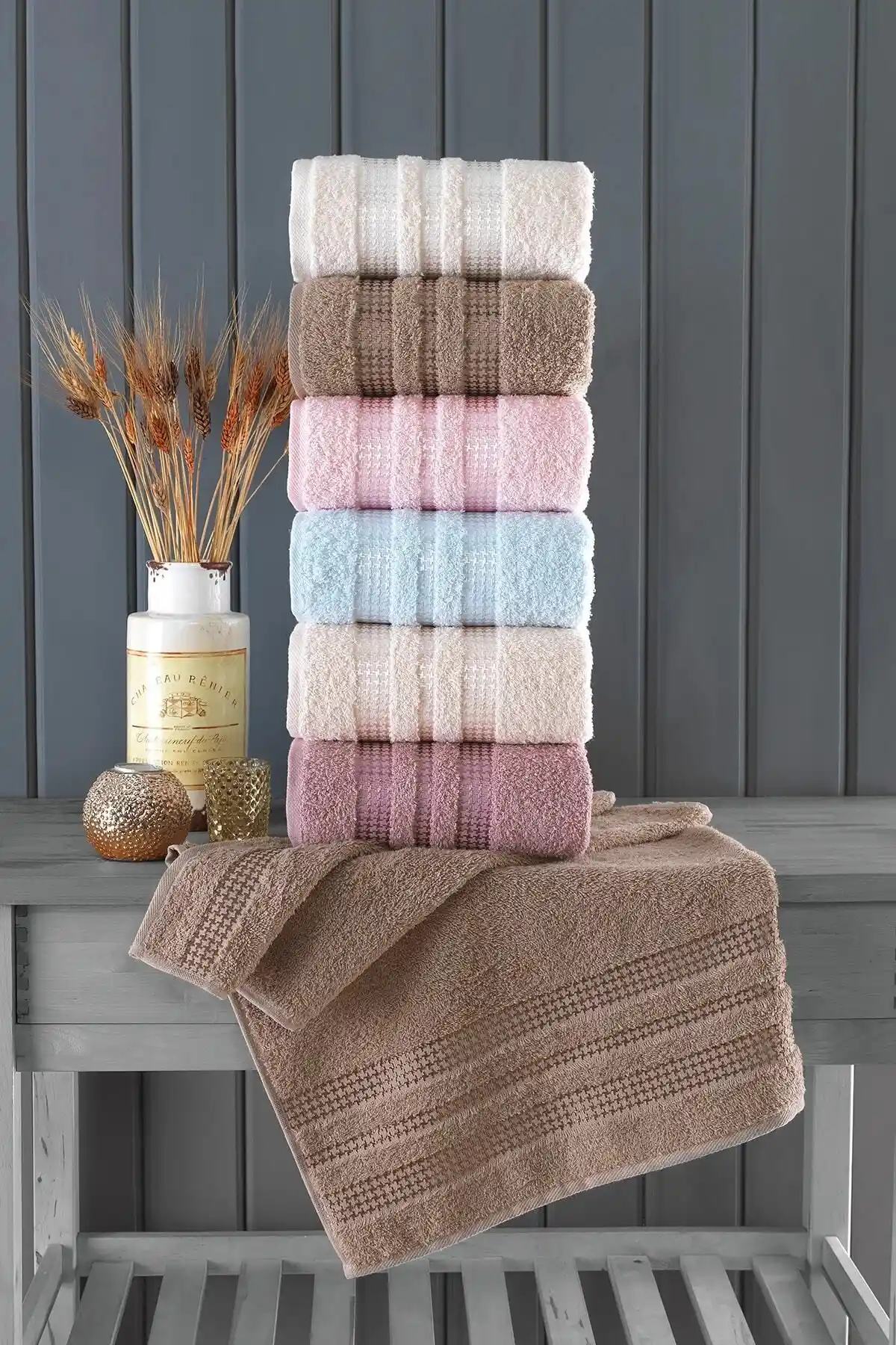 Binnur Home 50x90 Cm 6'lı Yumuşak ve Dayanıklı El Yüz Havlu Seti