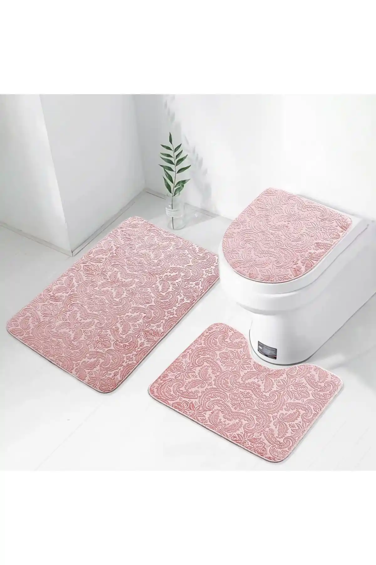 Bonny Home Ultrasoft Desenli Pudra 3'lü Klozet Takımı ve Banyo Halısı Seti Özellikleri ve Kullanım Avantajları