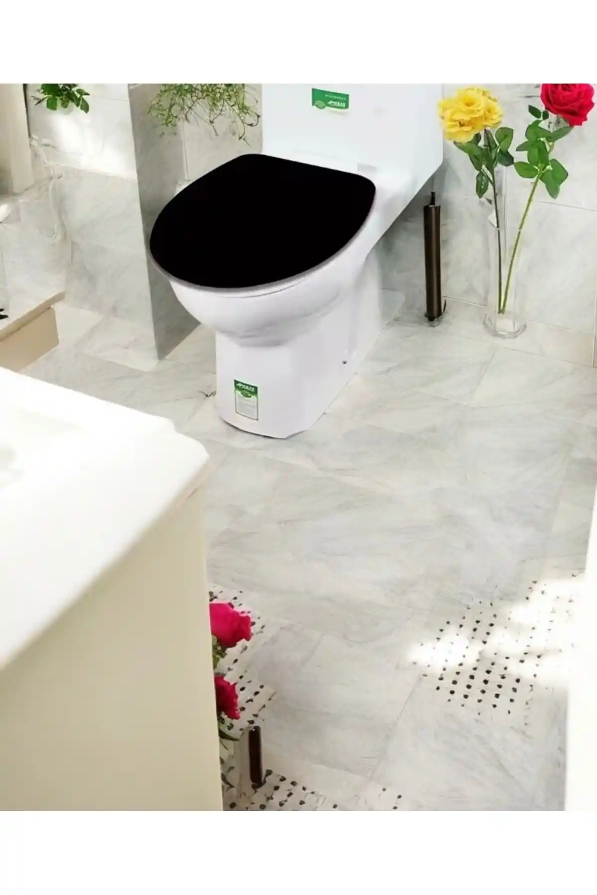 BotigaHome Klozet Kapağı Örtüsü Modern ve İşlevsel Banyo Aksesuarı 40x45 cm Siyah