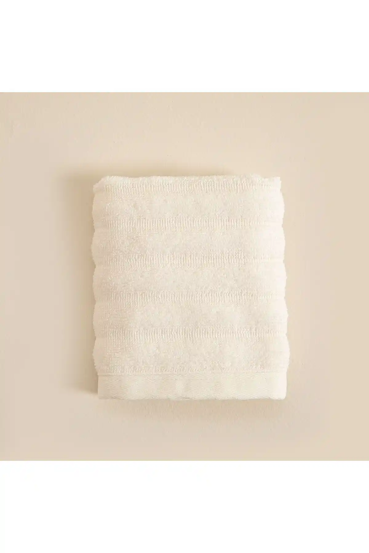 Chakra Waved El Havlusu 30x40 cm Ekru Yumuşak ve Şık Pamuklu Havlu