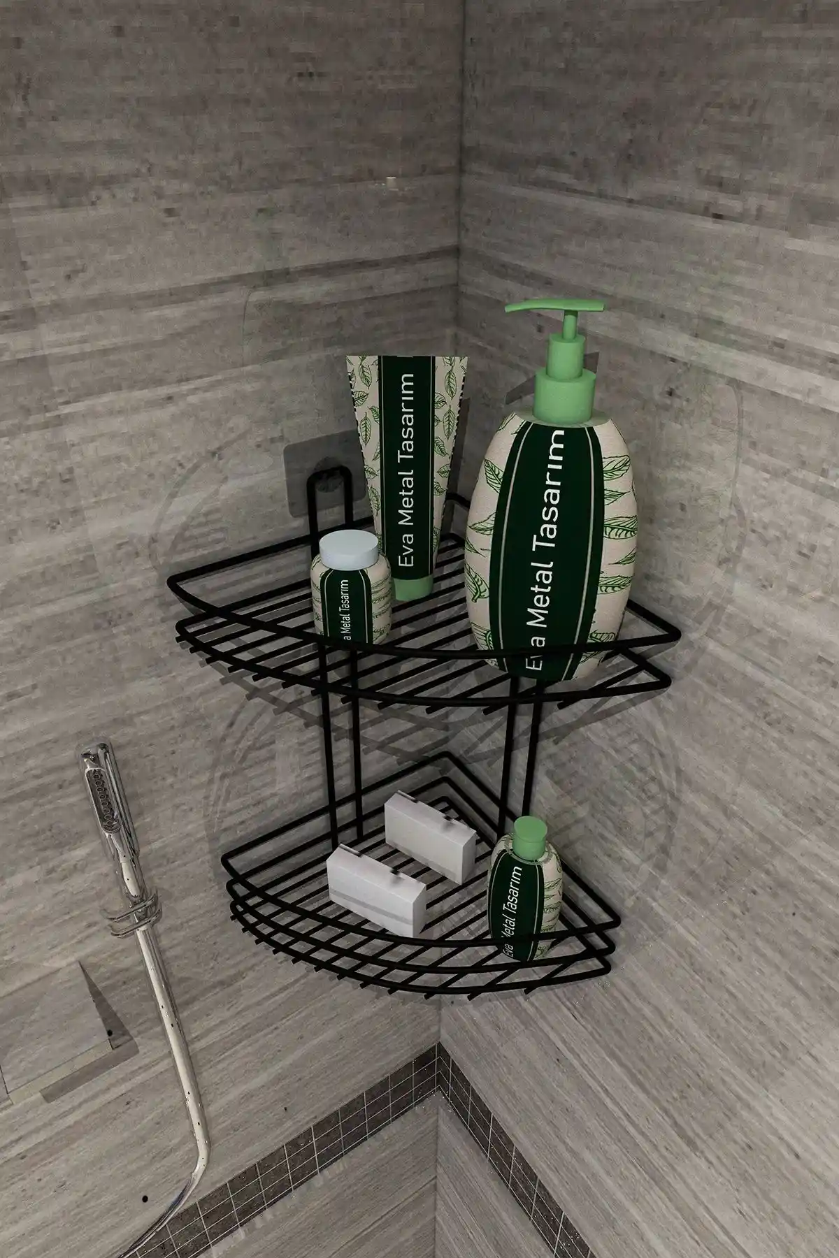 Corelle Kitchen Yapışkanlı 2 Katlı Banyo Köşeliği Modern ve Dayanıklı Tasarım