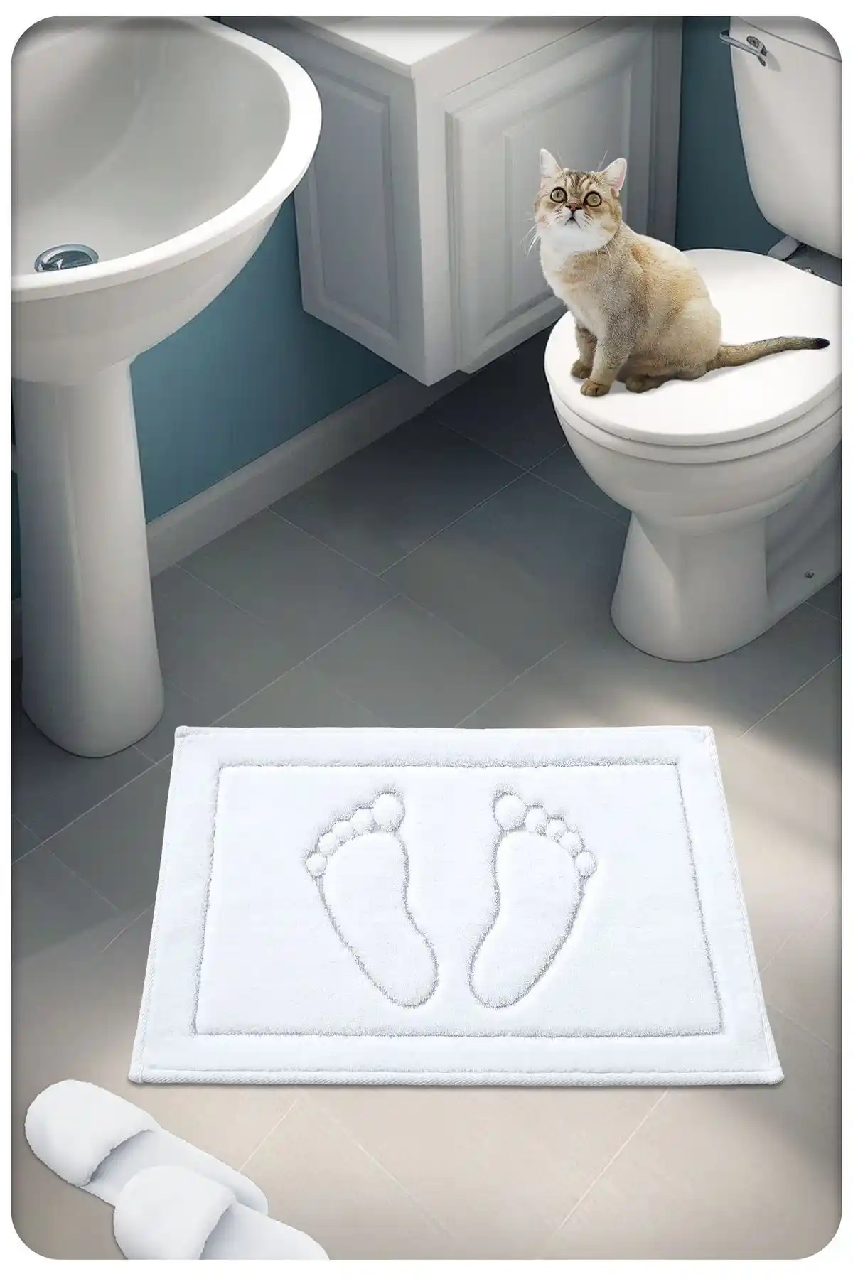 CottonCrafty Pamuk Dokuma Su Emici Banyo Paspası: Estetik ve Konfor Bir Arada