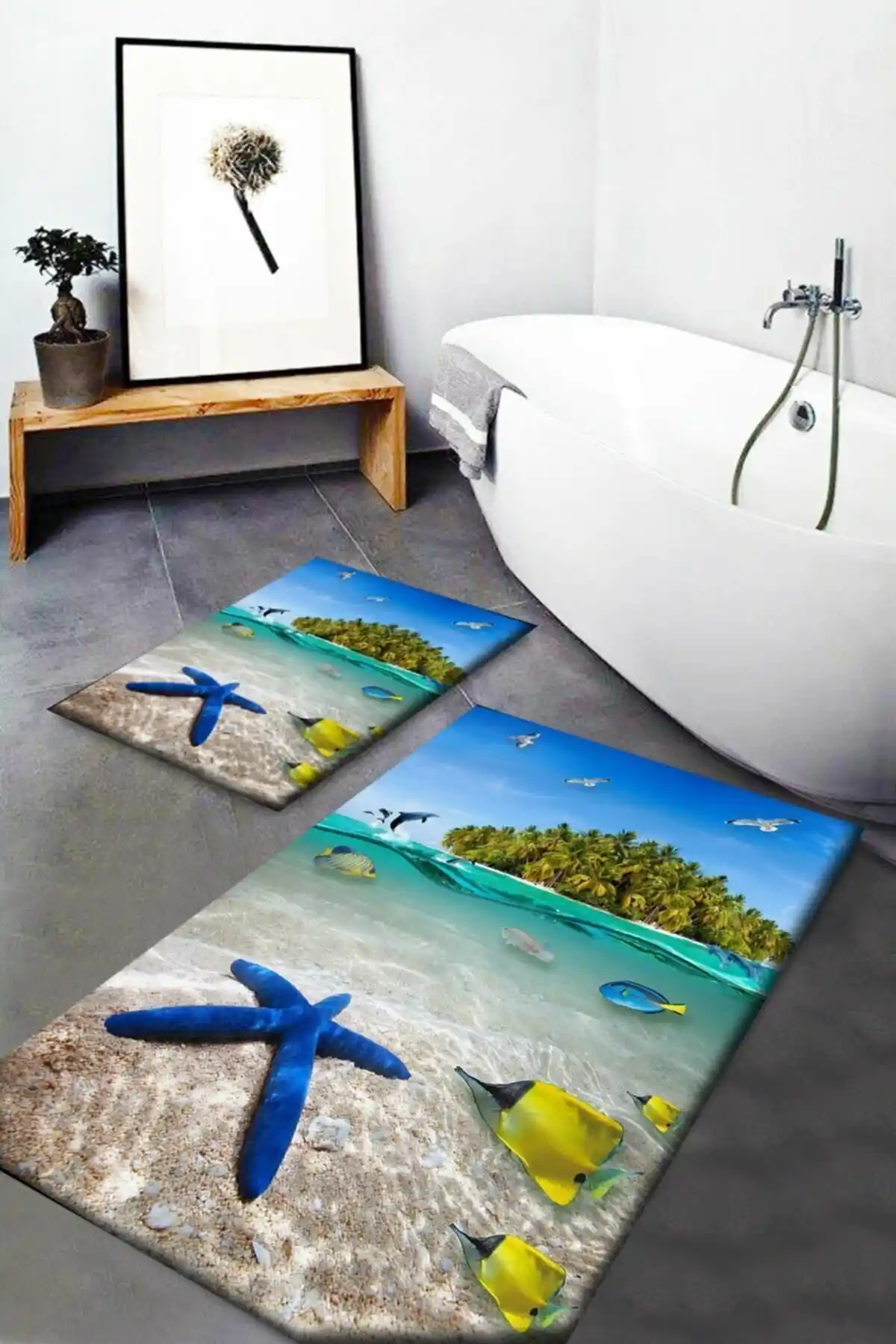 Else Halı 2'li Klozet Takımı ve Banyo Paspas Seti Modern ve Renkli Tasarım