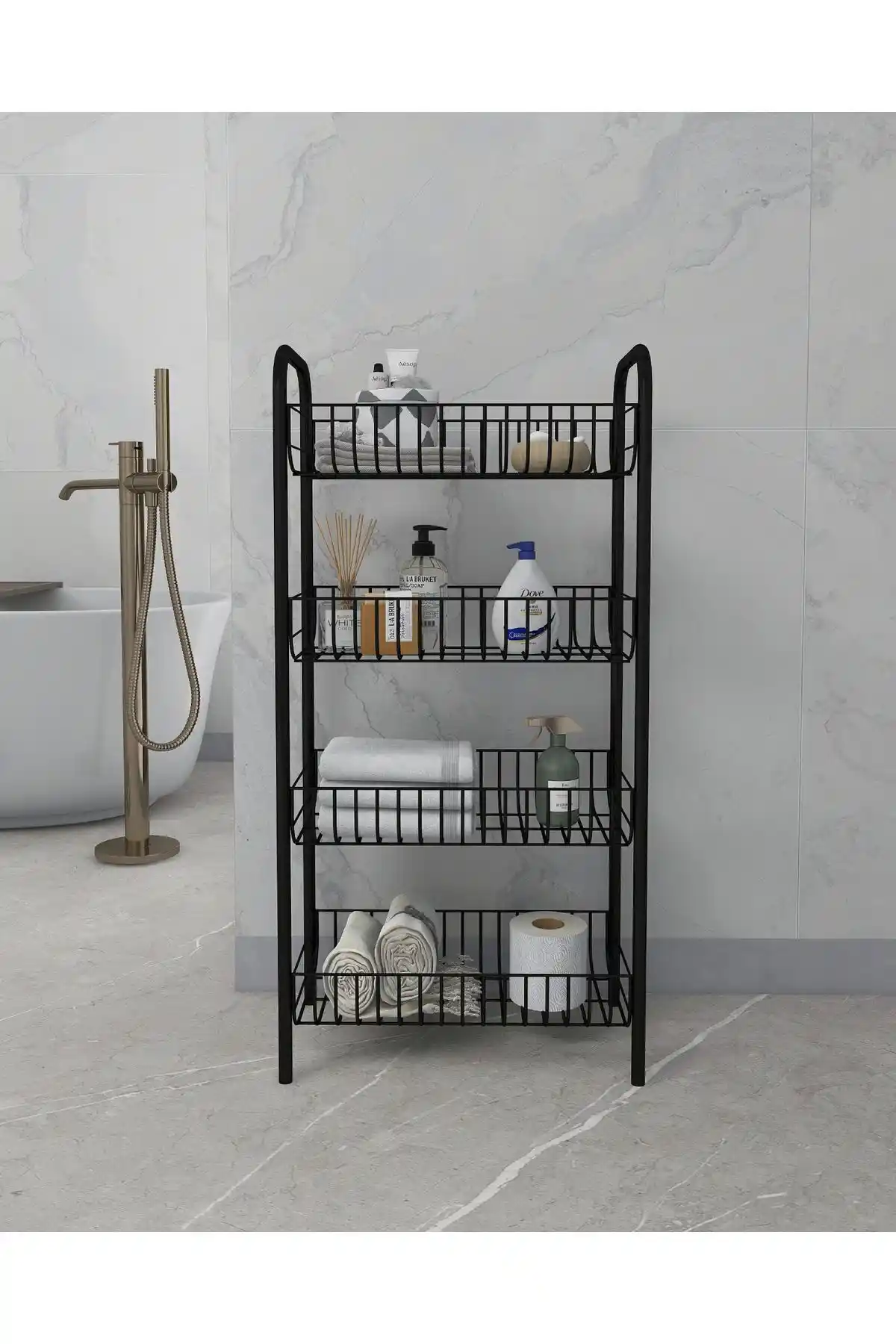 Emkatex Banyo Metal Rafı Çok Amaçlı Dayanıklı Depolama Çözümü 85 Karakter