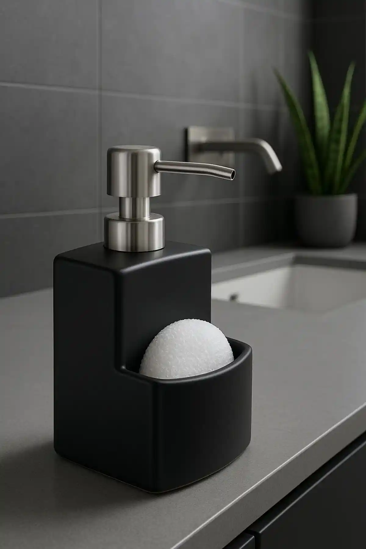 GÖNÜL G2650-1 Seramik Sıvı Sabunluk Deterjanlık Modern ve Dayanıklı Tasarım