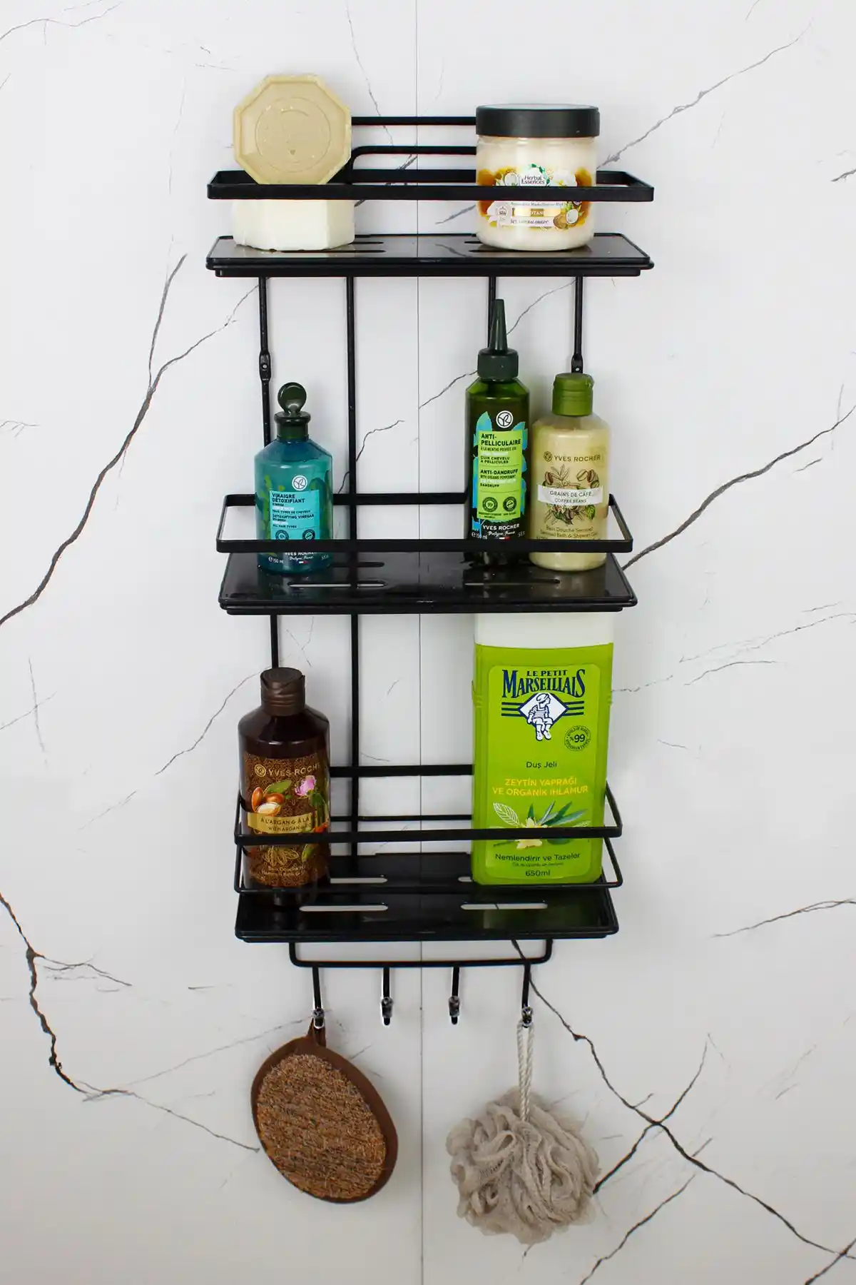 Himyhome Paslanmaz Çelik Kristal Raflı Modern Banyo ve Kozmetik Düzenleyici