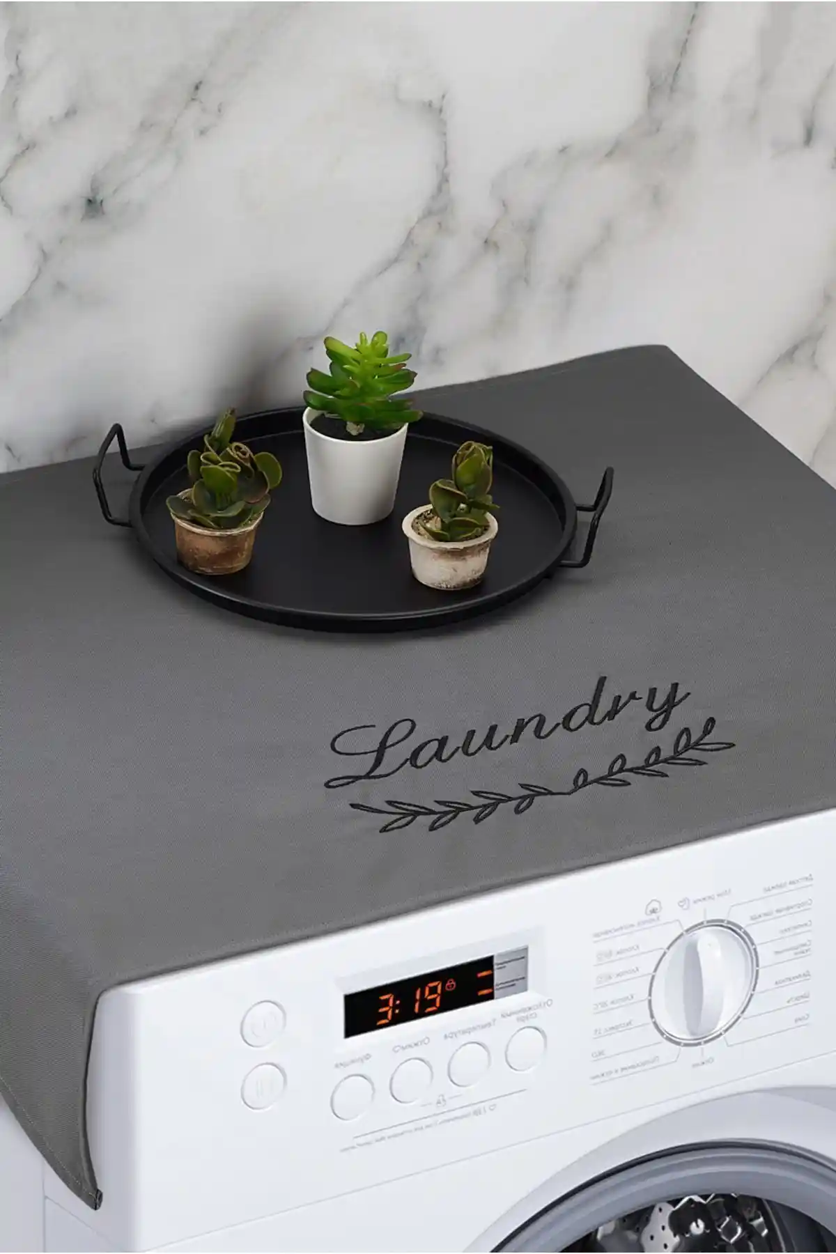 HOMELKA Çamaşır Makinesi Örtüsü Modern Tasarım ve Uzun Ömürlü Kullanım İçin