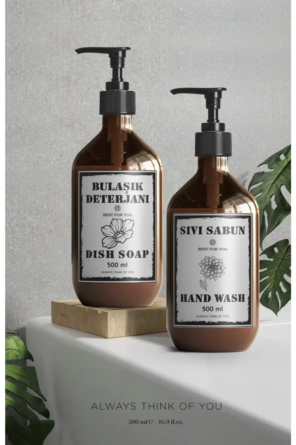 Jetstock 2'li Amber Plastik Sıvı Sabun Seti Hijyen ve Estetik Çözüm