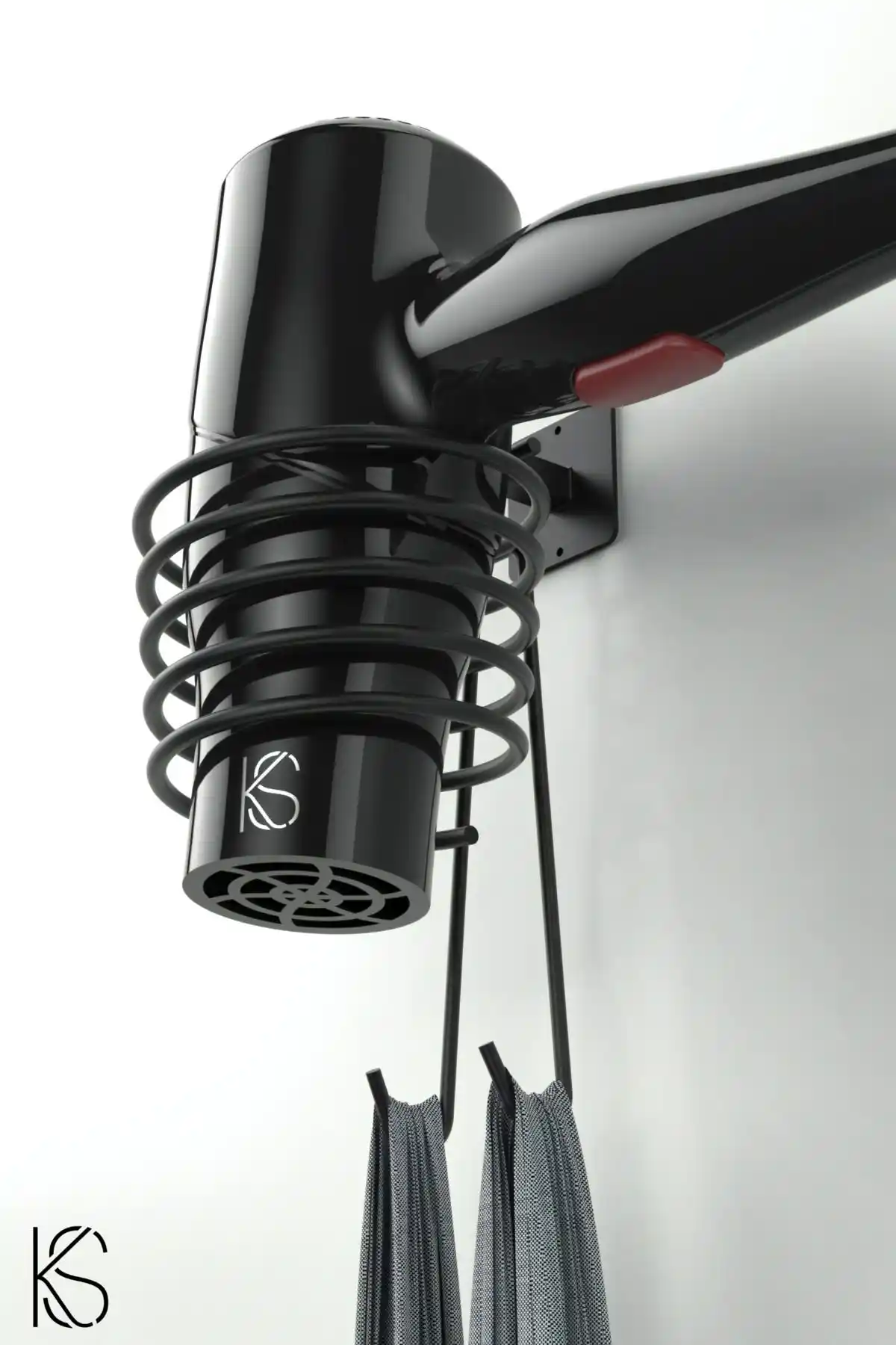 KILINÇ STORE Siyah Fön Makinesi Askısı: Dayanıklı ve Estetik Saç Bakım Aksesuarı