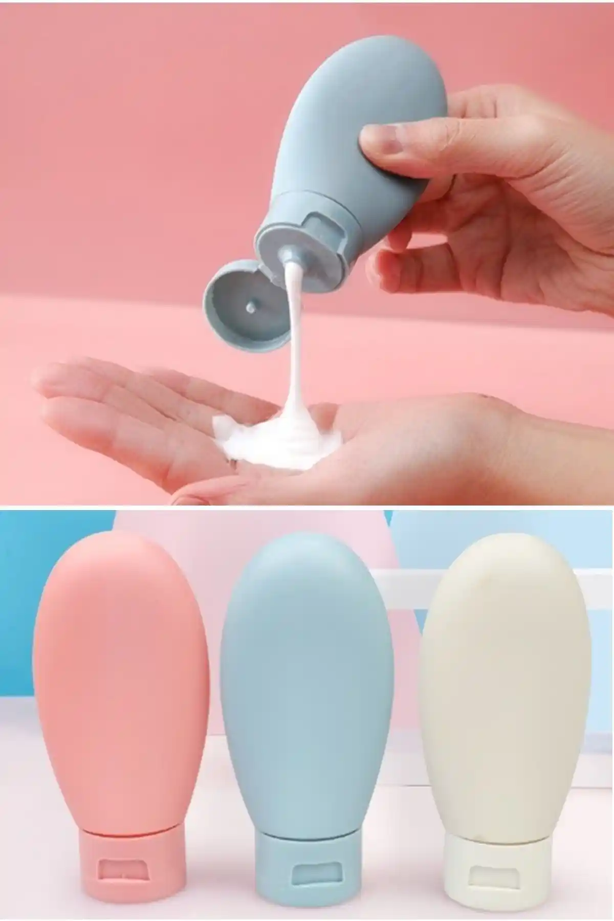 Kitchen Beauty Çok Amaçlı Seyahat Tipi Doldurulabilir Krem Kutusu Seti 3'lü