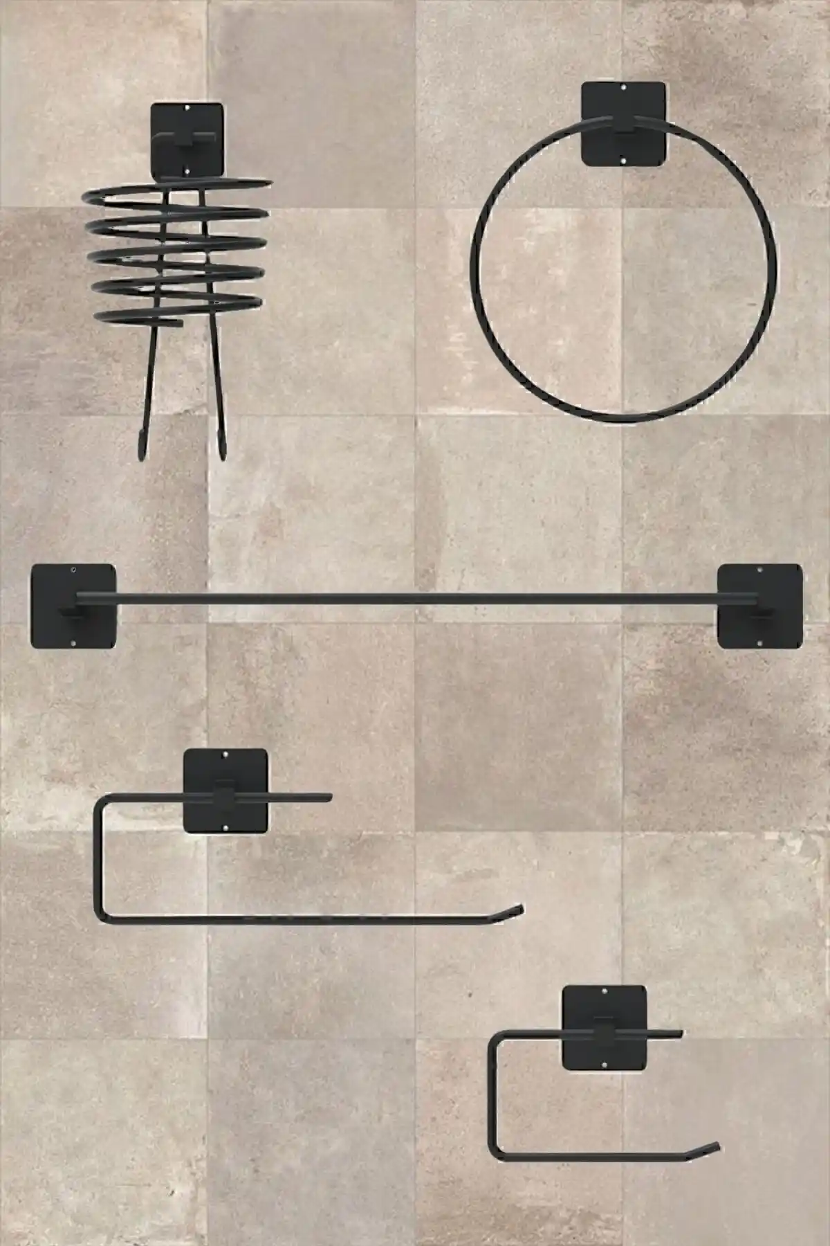 Kokino Store 5'li Metal Askı Seti Modern ve Fonksiyonel Ev Düzenleme Çözümü