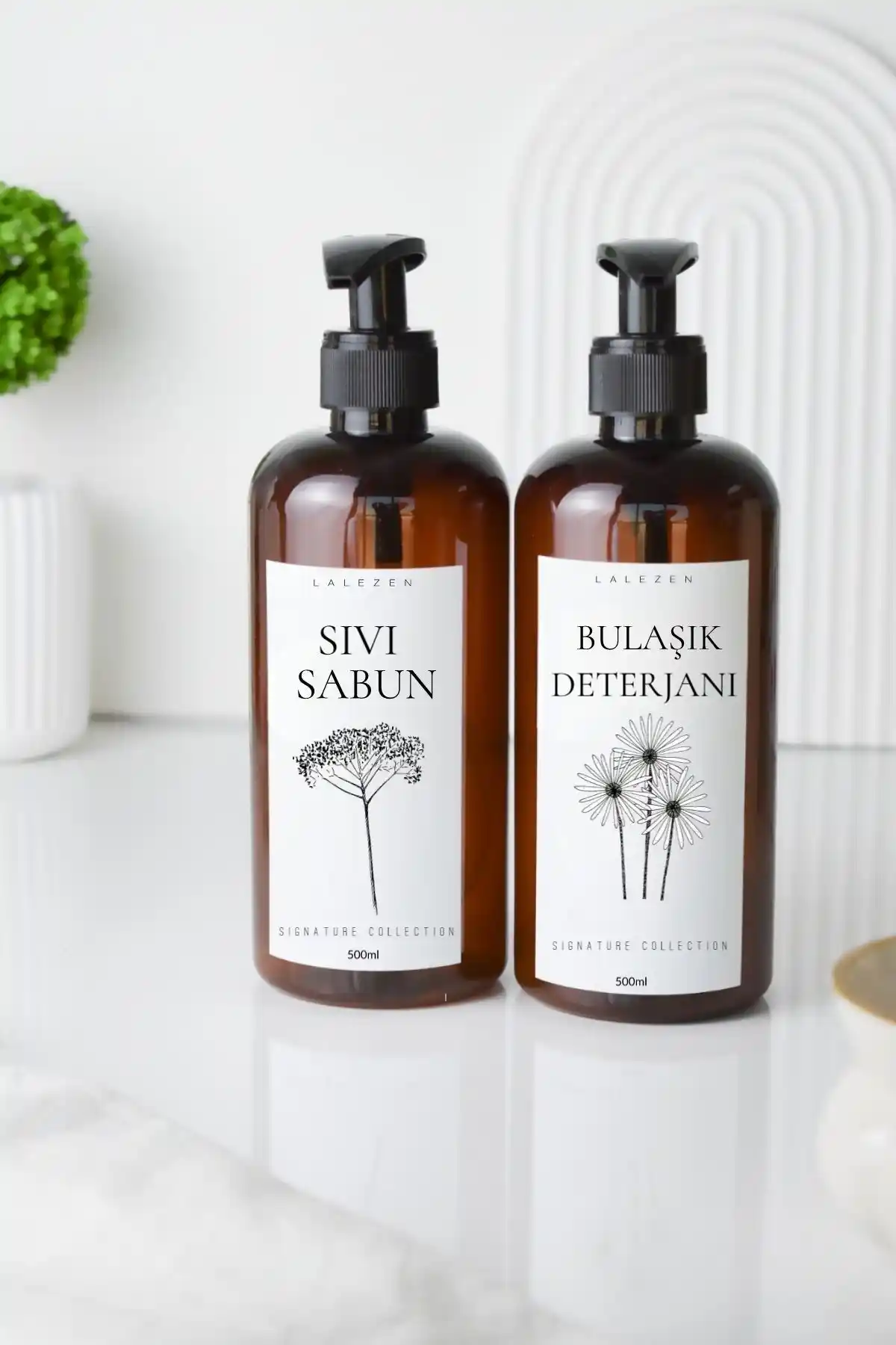 LALEZEN HOME Çiçekli 2'li Bulaşık Deterjanı ve Sabun Seti Estetik ve Pratik Kullanım İçin