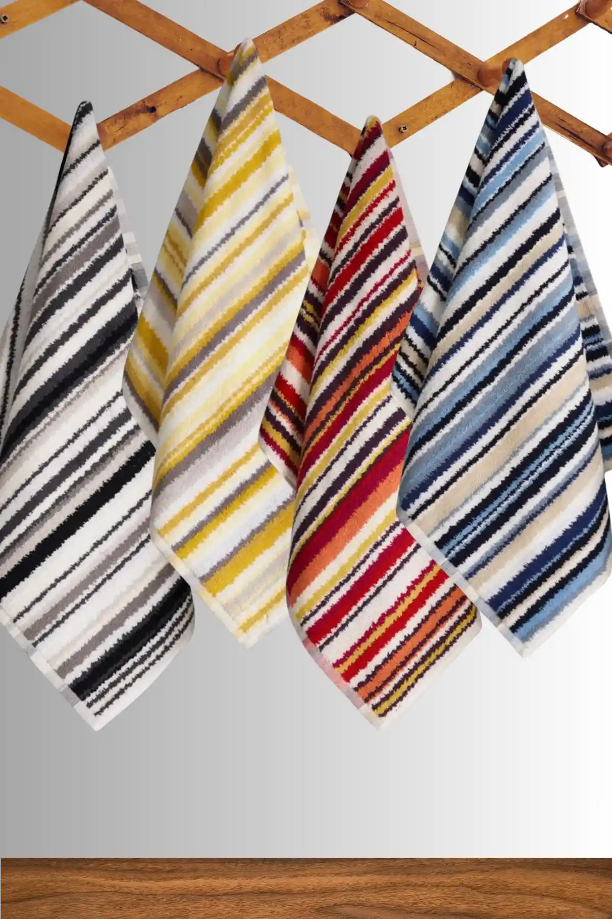 Mariva Home Retro Çizgili Pamuklu Havlu Seti: Estetik ve Fonksiyonellik Bir Arada