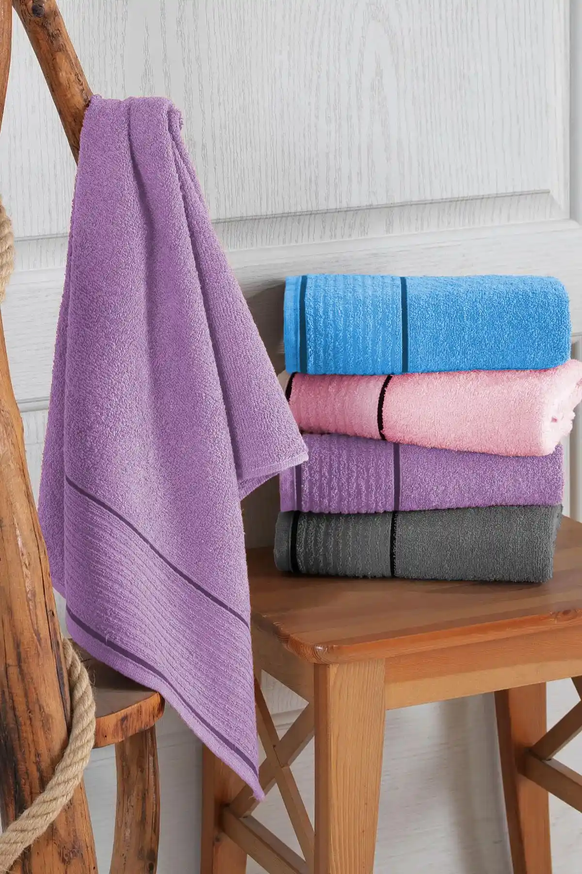 Mariva Premium 4 Lü El ve Yüz Havlu Seti: Modern ve Şık Pamuklu Banyo Havlusu