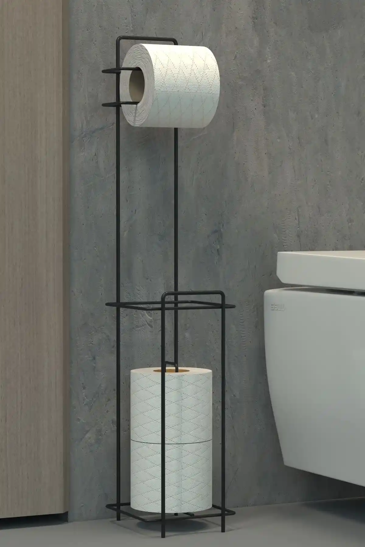 Modern ve Dayanıklı Metal Tuvalet Kağıtlığı - Şık ve Kompakt Tasarım