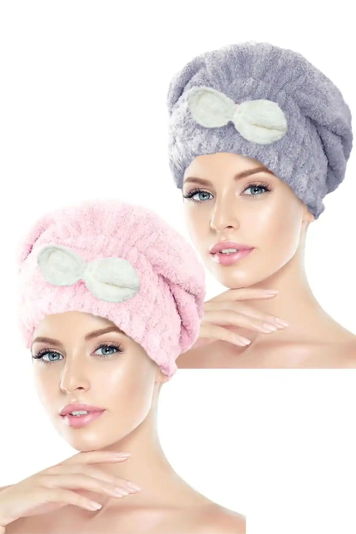 Modern ve Pratik Mikrofiber Saç Havlusu Bonesi Çift Seti Pembe Renk ile Kullanım Kolaylığı