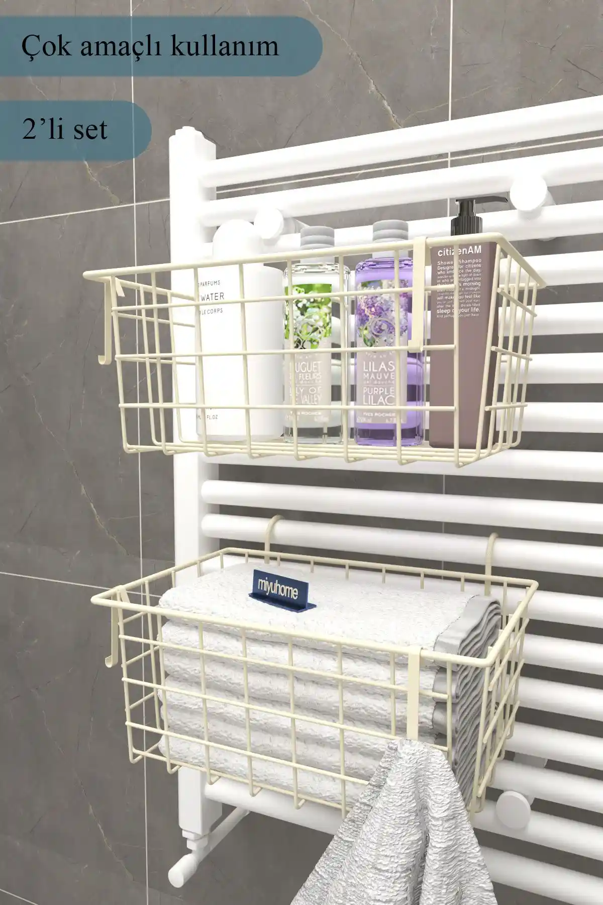 Moniev 2'li Asılabilir Havlupan Düzenleyici Modern ve Dayanıklı Banyo Aksesuarı