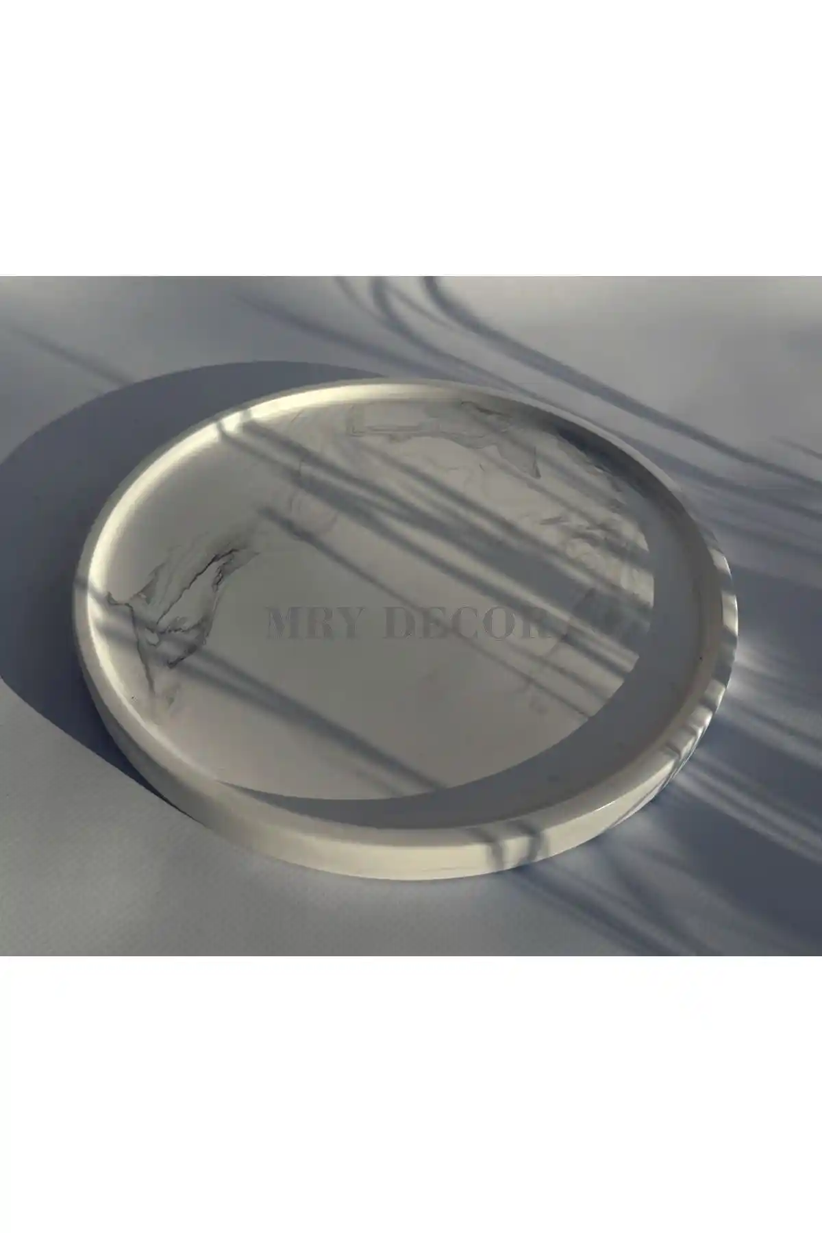 MRY DEKOR Mermer Desenli Siyah Beton Banyo Sunum Tepsisi 26 cm şık ve dayanıklı tasarım