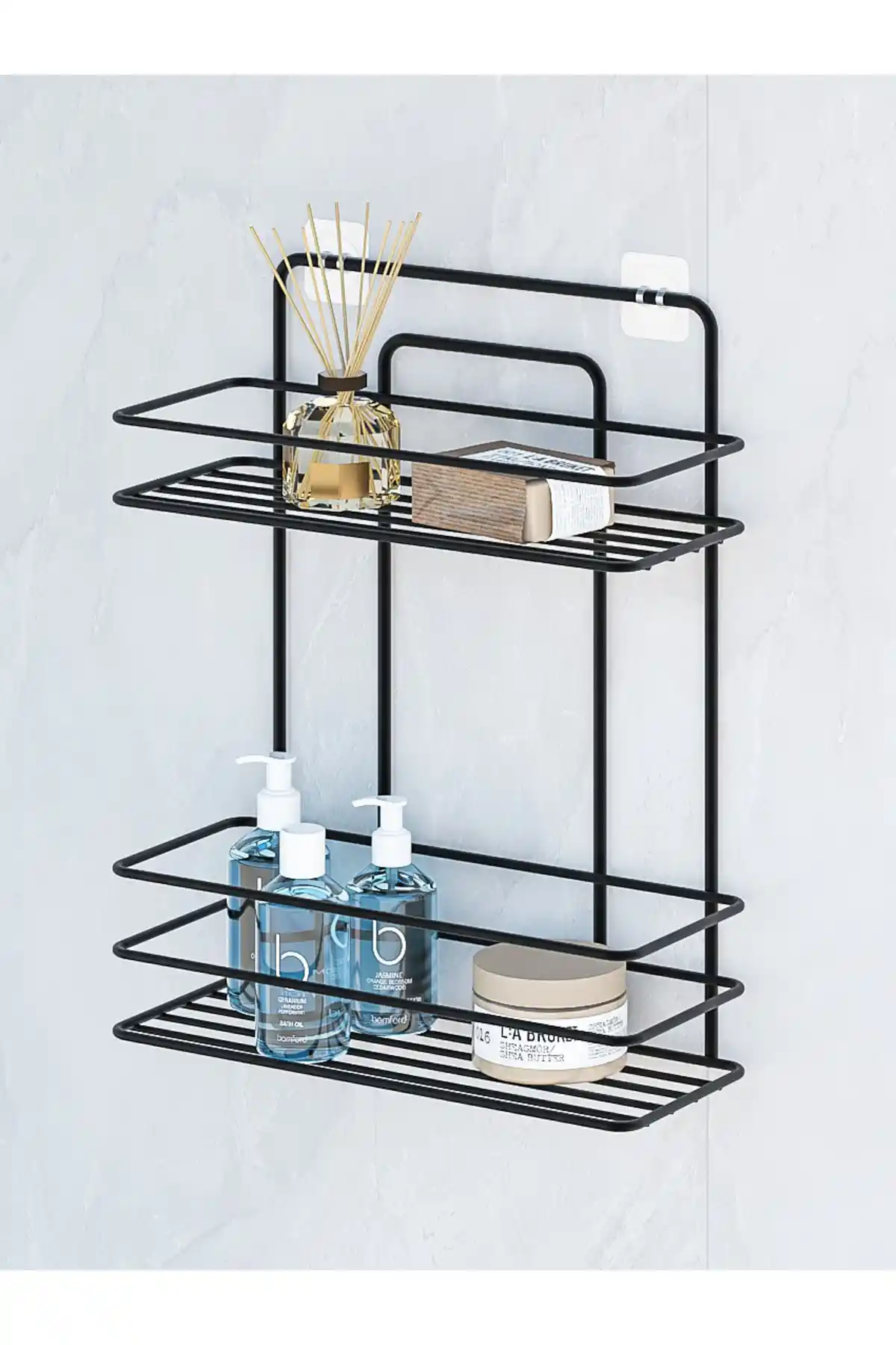 MultiStore Paslanmaz Duvara Yapışkanlı 2 Katlı Banyo Düzenleyici Modern Tasarım