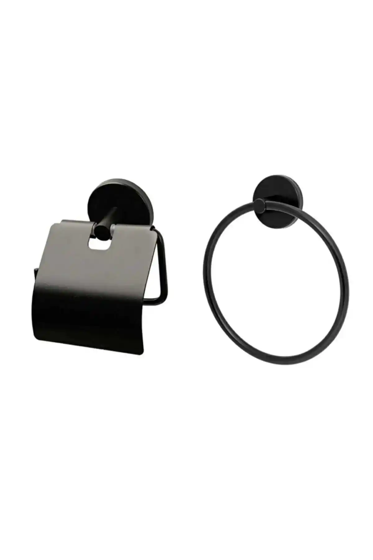 MultiStore Siyah Paslanmaz Çelik Banyo Aksesuar Seti Modern ve Dayanıklı Tasarım