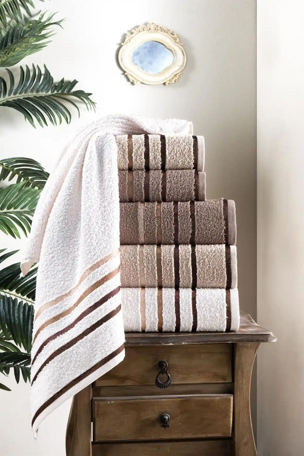 Mürdüm Home 6 Parça Banyo Havlu Seti Şıklık ve Konfor Sunan Modern Tasarım